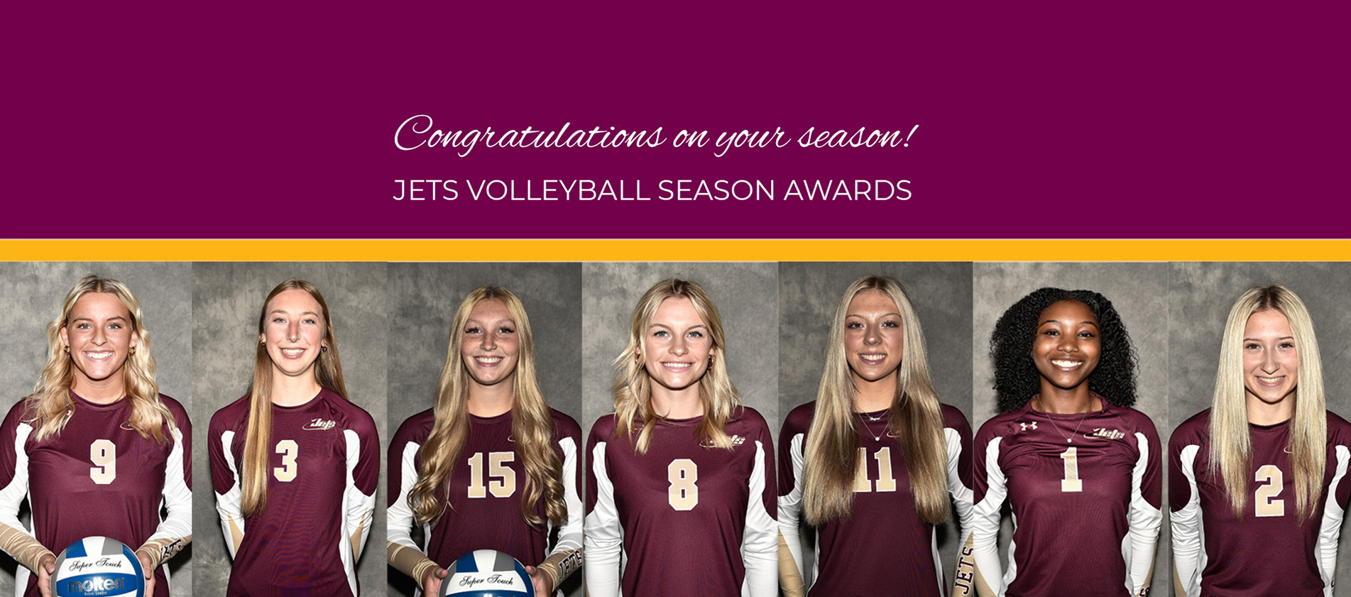 Congratulations to Jets volleyball players receiving season honors!
